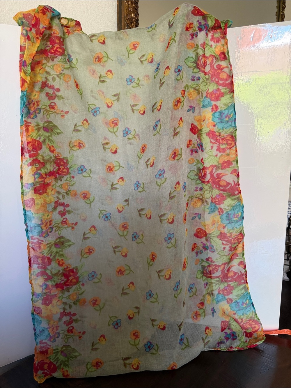 Floral Sheer Scarf Wrap - Multicolor
